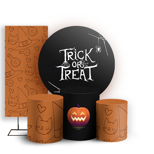 KIT Redondo Trio e Faixa - Dia das Bruxas Halloween - Sublimado 3D