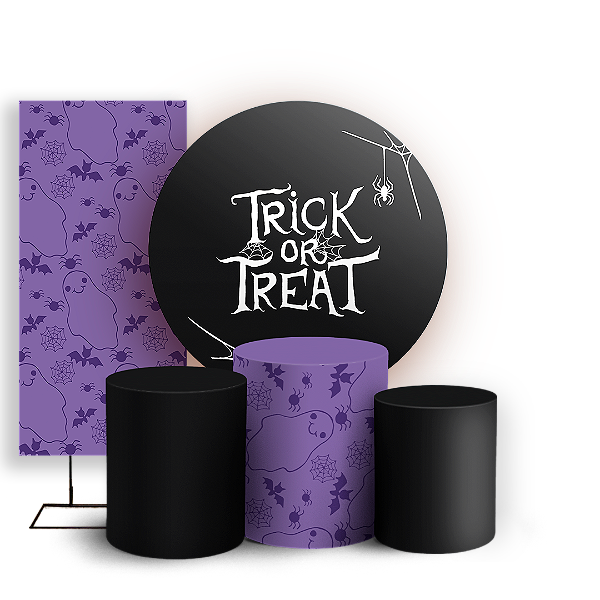 KIT Redondo Trio e Faixa - Dia das Bruxas Halloween - Sublimado 3D