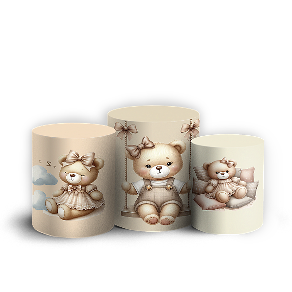 Trio Cilindro - Ursinho - Sublimado 3D