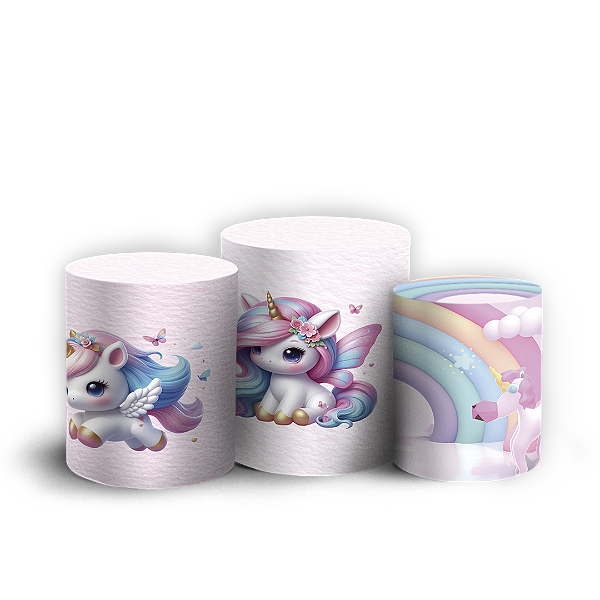 Trio Cilindro - Unicórnio - Sublimado 3D
