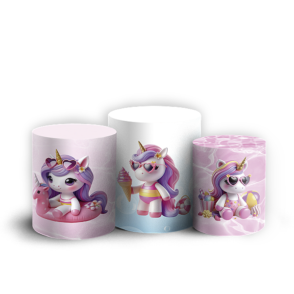 Trio Cilindro - Unicórnio - Sublimado 3D