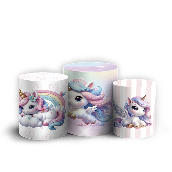 Trio Cilindro - Unicórnio - Sublimado 3D