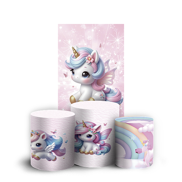 Faixa Lateral e Trio Cilindro Sublimado 3D Vest Facil - Unicórnio