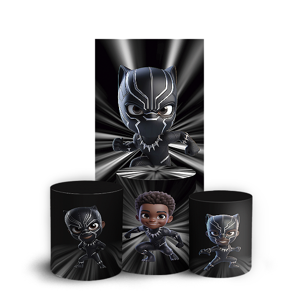 Faixa Lateral e Trio Cilindro Sublimado 3D Vest Facil - Pantera Negra