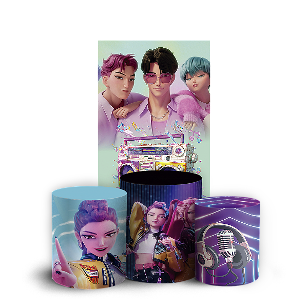 Faixa Lateral e Trio Cilindro Sublimado 3D Vest Facil - Guerreiras do K-Pop