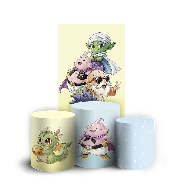 Faixa Lateral e Trio Cilindro Sublimado 3D Vest Facil - Dragon Ball