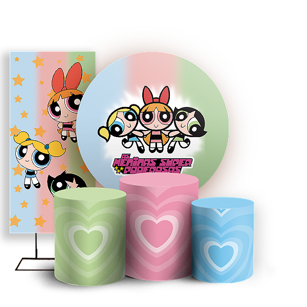 KIT Redondo Trio e Faixa - As Meninas Super Poderosas  - Sublimado 3D