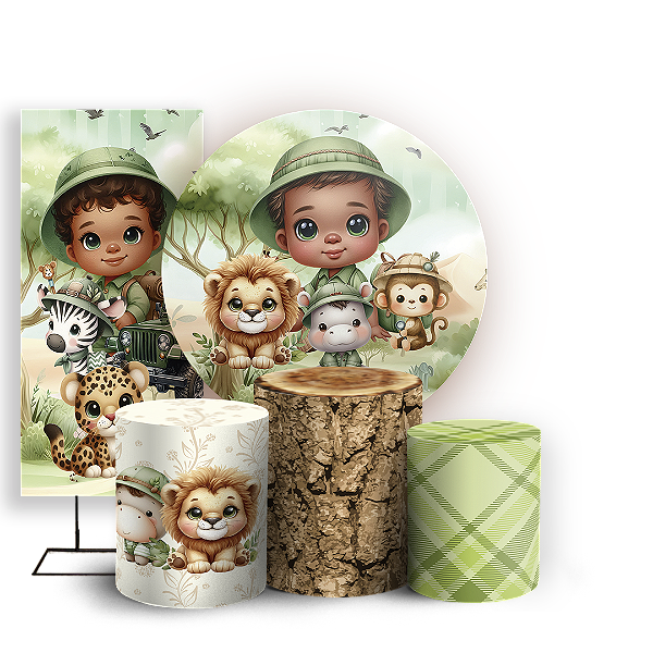 KIT Redondo Trio e Faixa - Safari - Sublimado 3D