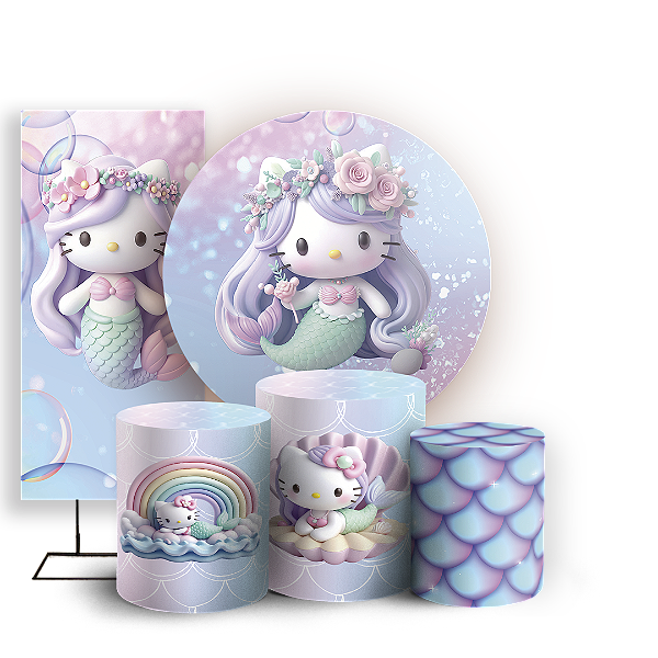 KIT Redondo Trio e Faixa - Hello Kitty - Sublimado 3D