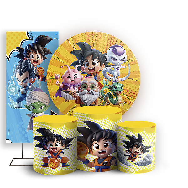 KIT Redondo Trio e Faixa - Dragon Ball - Sublimado 3D