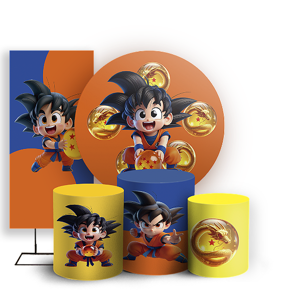 KIT Redondo Trio e Faixa - Dragon Ball - Sublimado 3D