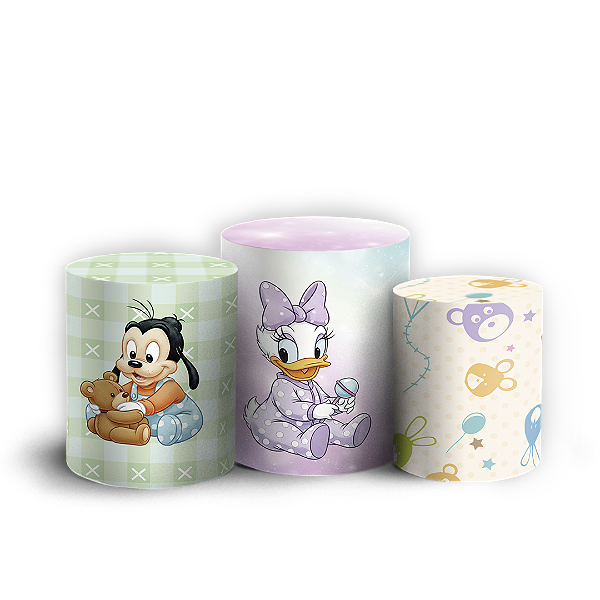 Trio Cilindro - Mickey E Minnie - Sublimado 3D