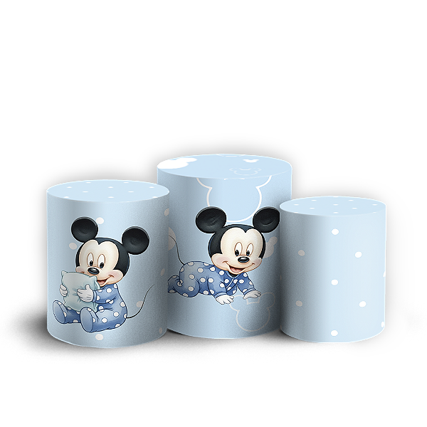 Trio Cilindro - Mickey Baby Azul - Sublimado 3D