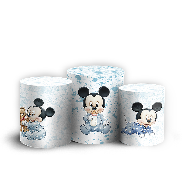 Trio Cilindro - Mickey Baby Azul - Sublimado 3D