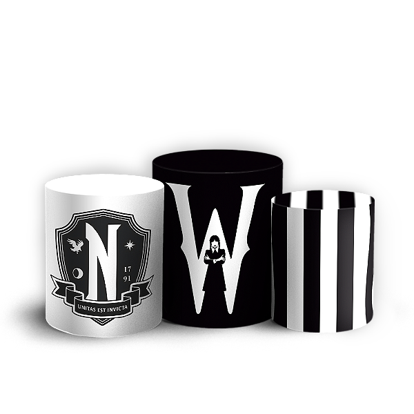 Trio Cilindro Sublimado 3D - Wandinha