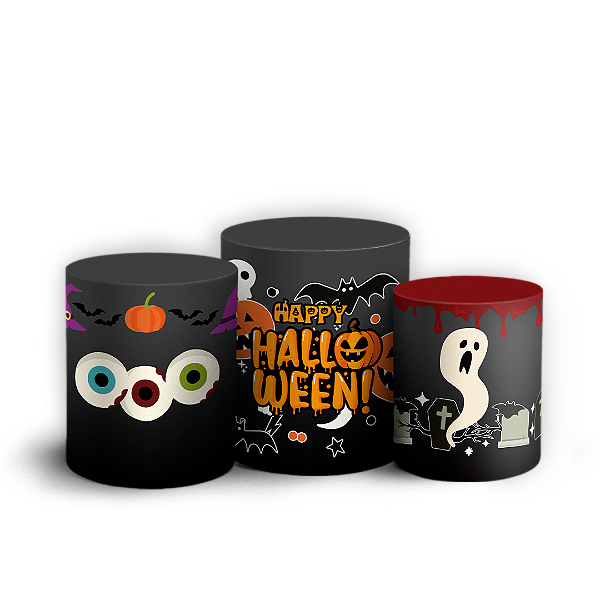 Trio Cilindro - Dia das Bruxas Halloween - Sublimado 3D