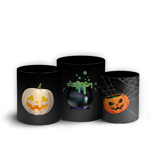 Trio Cilindro - Dia das Bruxas Halloween - Sublimado 3D