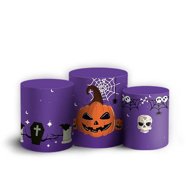 Trio Cilindro - Dia das Bruxas Halloween - Sublimado 3D