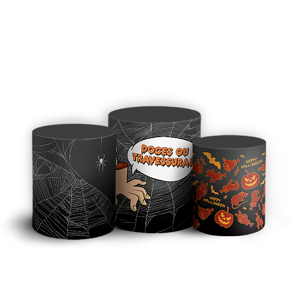 Trio Cilindro - Dia das Bruxas Halloween - Sublimado 3D