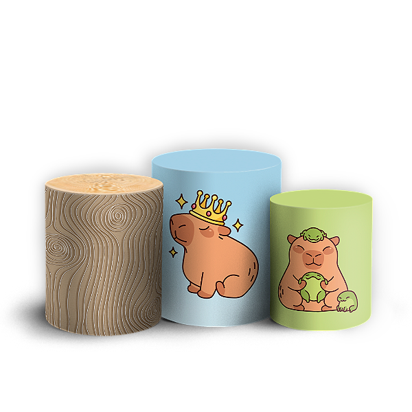 Trio Cilindro - Capivara - Sublimado 3D