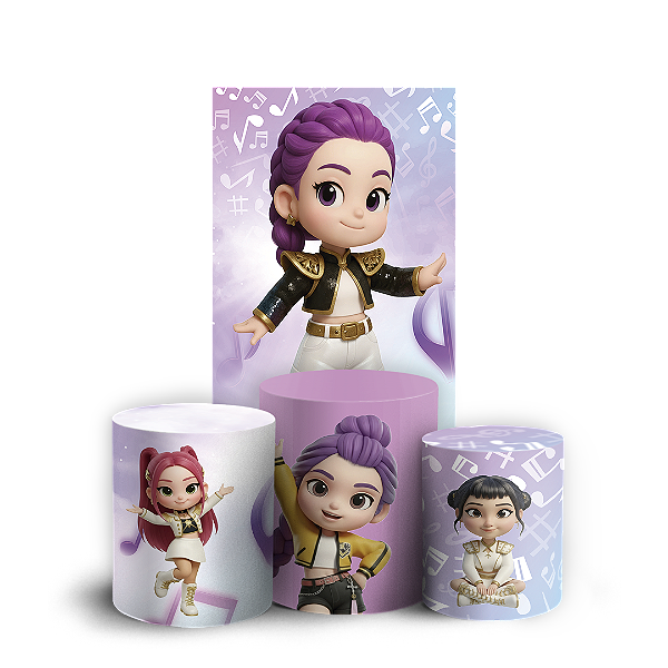 Faixa Lateral e Trio Cilindro Sublimado 3D Vest Facil - Guerreiras Do K Pop