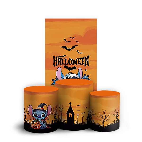 Faixa Lateral e Trio Cilindro Sublimado 3D Vest Facil - Stitch Dia das Bruxas Halloween