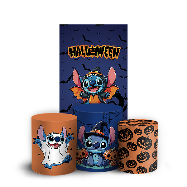 Faixa Lateral e Trio Cilindro Sublimado 3D Vest Facil - Stitch Dia das Bruxas Halloween