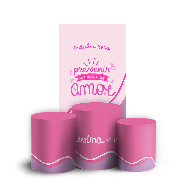 Faixa Lateral e Trio Cilindro Sublimado 3D Vest Facil - Outubro Rosa