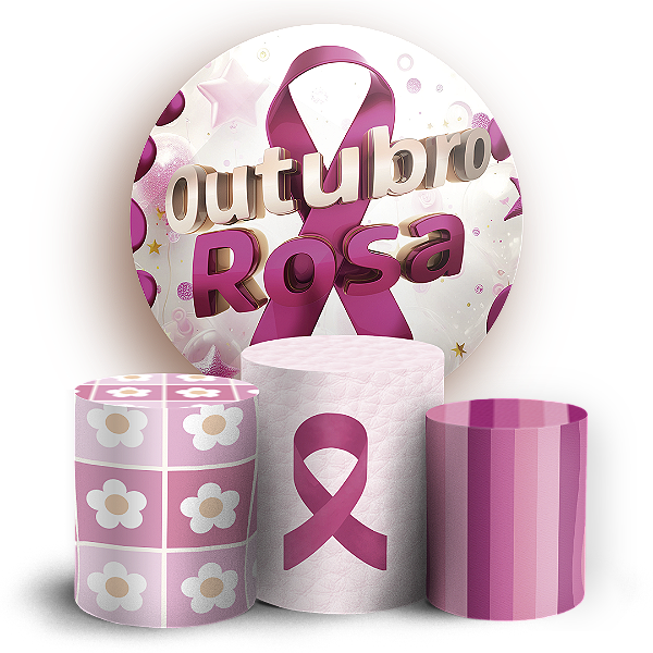 KIT Redondo e Trio - Outubro Rosa - Sublimado 3D