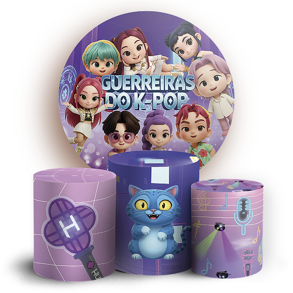 KIT Redondo e Trio - Guerreiras Do K Pop - Sublimado 3D
