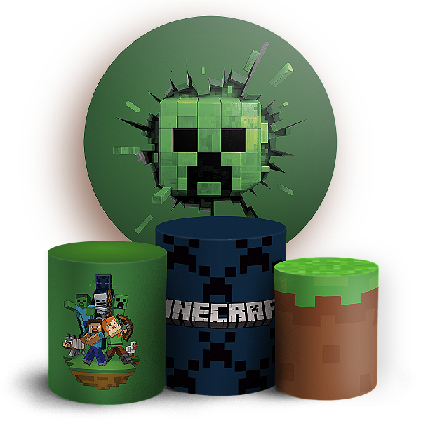 KIT Redondo e Trio - Minecraft - Sublimado 3D