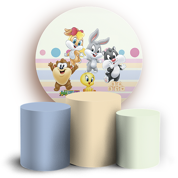 KIT Redondo e Trio - Baby Looney Tunes - Sublimado 3D