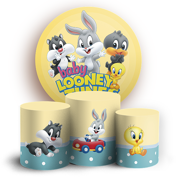 KIT Redondo e Trio - Baby Looney Tunes - Sublimado 3D