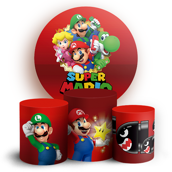 KIT Redondo e Trio - Super Mario - Sublimado 3D