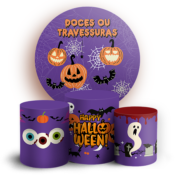 KIT Redondo e Trio - Dia das Bruxas Halloween - Sublimado 3D