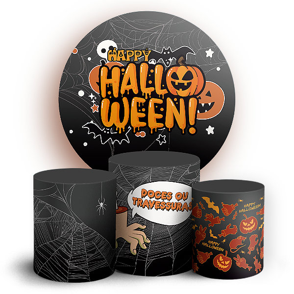 KIT Redondo e Trio - Dia das Bruxas Halloween - Sublimado 3D