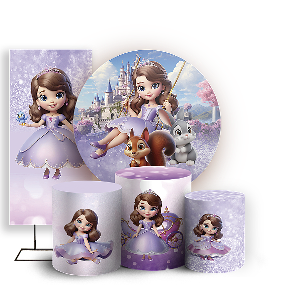 KIT Redondo Trio e Faixa - Princesa Sofia - Sublimado 3D