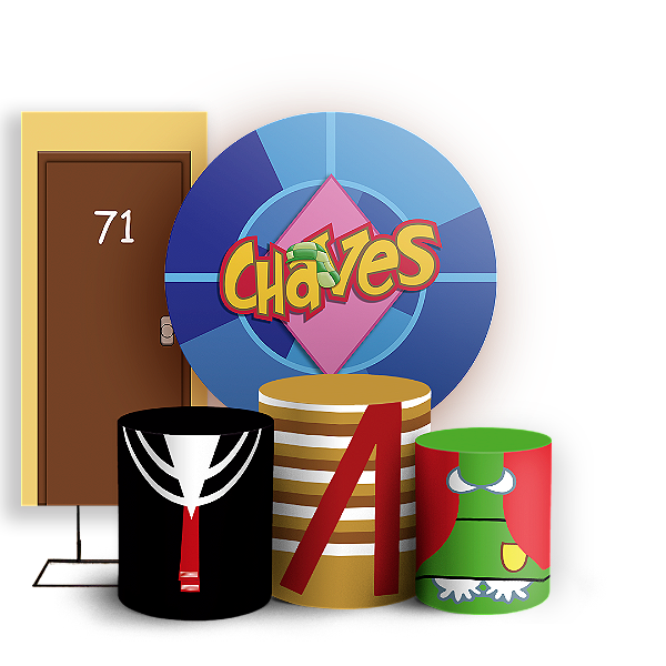 KIT Redondo Trio e Faixa - Chaves - Sublimado 3D