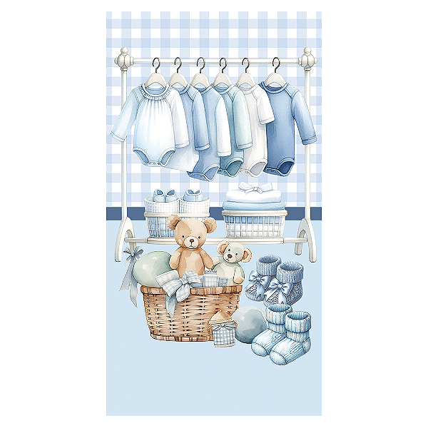 Faixa Lateral Sublimado 3D - Ursinho Azul