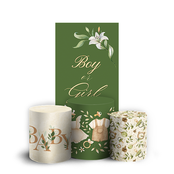 Faixa Lateral e Trio Cilindro Sublimado 3D Vest Facil - Chá Revelação