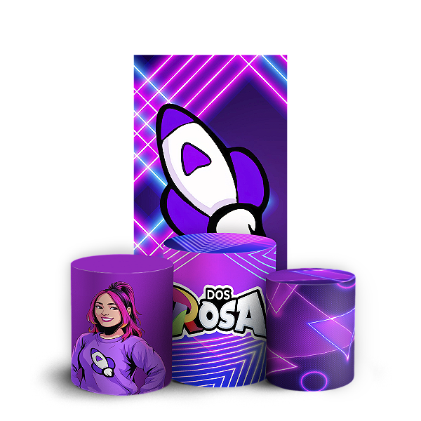 Faixa Lateral e Trio Cilindro Sublimado 3D Vest Facil - Os Rosas