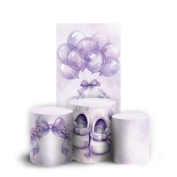 Faixa Lateral e Trio Cilindro Sublimado 3D Vest Facil - Elefantinha Lilás