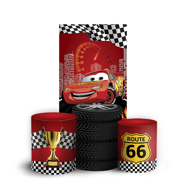 Faixa Lateral e Trio Cilindro Sublimado 3D Vest Facil - Carros