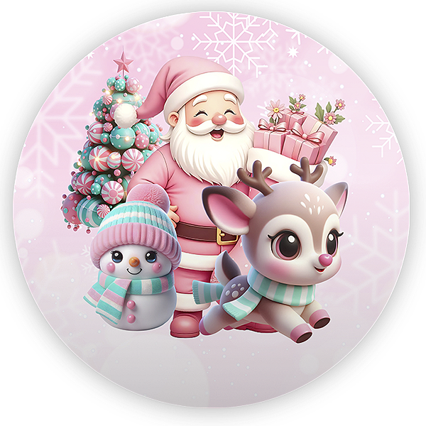 Painel Redondo Sublimado 3D - Natal