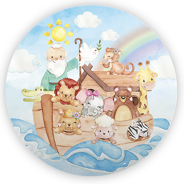 Painel Redondo Sublimado 3D - Arca de Noé