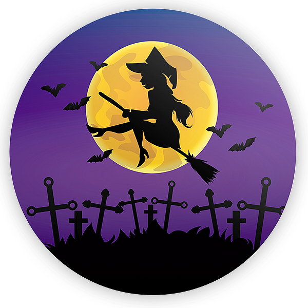 Painel Redondo Sublimado 3D - Dia das Bruxas Halloween