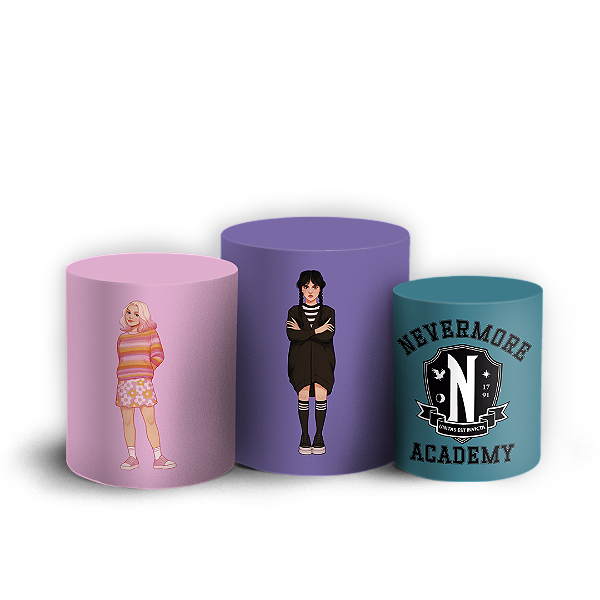 Trio Cilindro Sublimado 3D - Wandinha