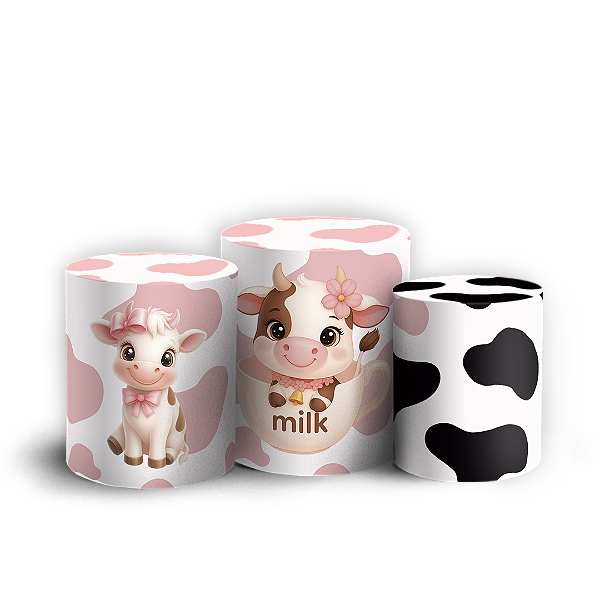 Trio Cilindro Sublimado 3D - Vaquinha Eu Amo Tetê