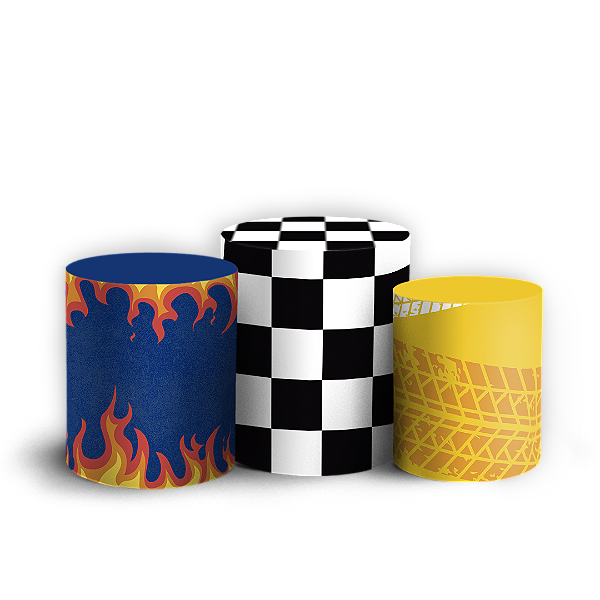 Trio Cilindro Sublimado 3D - Hot Wheels