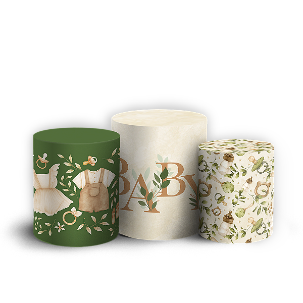 Trio Cilindro Sublimado 3D - Chá Revelação